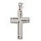 304 Stainless Steel Pendants, with Crystal Rhinestones, Cross Charm, Stainless Steel Color, 42x26.5x3mm, Hole: 7.5x4.5mm
