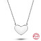 Anti-Tarnish Valentine's Day 925 Sterling Silver Heart Shape Pendant Necklaces for Women, with Enamel, Platinum, 12-1/4 inch(31cm)