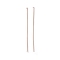 Brass Flat Head Pins, Long-lasting Plated, Cadmium Free & Lead Free, Rose Gold, 50mm, Head: 1.8mm, Pin: 0.6mm, 22 Gauge