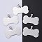 Tarnish Resistant 304 Stainless Steel Pendants, Manual Polishing, Stamping Blank Tag, Dog Bone, Stainless Steel Color, 22x40x1.8mm, Hole: 8.5mm