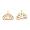 Brass Charms, Long-Lasting Plated, Lotus, Real 18K Gold Plated, 10.5x12.5x1.5mm, Hole: 1mm