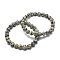 Natural Dalmatian Jasper Bead Stretch Bracelets, Round, Inner Diameter: 2-1/8 inch~2-3/8 inch(5.5~6cm), Bead: 8mm