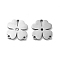 201 Stainless Steel  Chandelier Component Links, with Crystal Rhinestone, Clover, Stainless Steel Color, 13x13x2mm, Hole: 3x1.2mm & 1.2mm