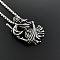 Vintage Stainless Steel Grim Reaper Pendant Men's Necklaces, Stainless Steel Color
