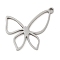 Non-Tarnish 5Pcs 201 Stainless Steel Pendants, Laser Cut, Butterfly Charm, Stainless Steel Color, 17.5x19x1mm, Hole: 1.2mm