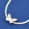 Bowknot Brass Pendant Necklaces, with Snake Chain Necklaces for Women, Silver, 16.14 inch(41cm)