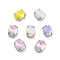 Oval Opal Sew On Rhinestones, Multi-Strand Links, K9 Glass Rhinestone with Brass Prong Settings, Mixed Color, Platinum, 10x8x5.5mm, Hole: 0.8mm