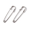 Non-Tarnish 304 Stainless Steel Safety Pins Brooch Findings, Kilt Pins for Lapel Pin Making, Stainless Steel Color, 50.5x14x5.5mm