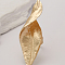 Zinc Alloy Finger Rings for Women, Leaf, Golden
