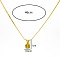 Real 18K Gold Plated 201 Stainless Steel Pendant Necklaces, Cubic Zirconia November Birthstone Necklace for Women, Flat Round, Gold, 18-1/8 inch(46cm)