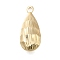 Brass Pendants, Cadmium Free & Nickel Free & Lead Free, Teardrop Charms, Faceted, Real 14K Gold Plated, 23.5x10x9.5mm, Hole: 1.4mm