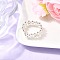 Brass Round Beaded Finger Rings, Silver, 7mm, US Size 6(16.5mm)