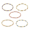 Glass Beaded Stretch Bracelets, Candy Color Bracelet for Women, Mixed Color, Inner Diameter: 2 inch(5cm)