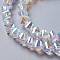 Glass Imitation Austrian Crystal Beads, Faceted Twist, Clear AB, 10x7.5mm, Hole: 1.4mm