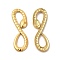 Ion Plating(IP) 304 Stainless Steel Connector Charms, Infinity Snake Links, Real 18K Gold Plated, 30.5x10x2mm, Hole: 5x9mm and 8x5mm