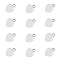 12Pcs Natural Quartz Crystal Heart Charms, Rock Crystal, with Stainless Steel Loops, Stainless Steel Color, 13x10x5mm, Hole: 2mm