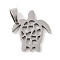 Non-Tarnish 201 Stainless Steel Pendants, Stainless Steel Color, Hollow, Animal Charm, Turtle, 20x18x1.5mm, Hole: 4x7mm