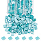 210~240Pcs Glass Seed Beads, 2-Hole, Rectangle, Medium Turquoise, 5x4.5~5.5x2~2.5mm, Hole: 0.5~0.8mm