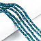 Electroplate Glass Beads Strands, AB Color Plated, Faceted, Rondelle, Teal, 4x3mm, Hole: 0.4mm, about 110~115pcs/strand, 39~40cm