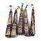 Natural Picasso Jasper Big Pendants, with Platinum Tone Iron Pinch Bail, Teardrop, 58.5~59.5x10mm, Hole: 4x6.5mm