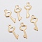 201 Stainless Steel Charms, Key, Golden, 16x7x0.8mm, Hole: 1.2mm