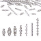 35pcs 7 style Alloy Bar Spacers, Alloy Grade A Rhinestone Spacers, Metal Alloy Bar Spacers, Alloy S-Shape Rhinestone Spacers Bars, Platinum, 5pcs/style
