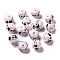 Hand Painted Acrylic with Enamel Beads, Hand Drawn Beads, White, 14.5~15.5x16.5~21.5x16~20mm, Hole: 2~2.8mm