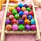 Spray Painted Acrylic Beads, Imitate Porcelain, Round, Mixed Color, 8mm, Hole: 1.5mm