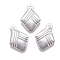 Tarnish Resistant 304 Stainless Steel Pendants, Rhombus, Stainless Steel Color, 13x9x0.5mm, Hole: 1.2mm