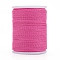 Round Waxed Polyester Cord, Taiwan Waxed Cord, Twisted Cord, Hot Pink, 1mm, about 12.02 yards(11m)/roll