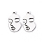 Non-Tarnish 201 Stainless Steel Pendants, Laser Cut Pendants, Face , Stainless Steel Color, 18x10x1mm, Hole: 1.2mm