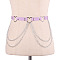 Heart Alloy Curb Chain with Imitation Leather Tassel Waist Chains, Platinum, Plum, 1050mm
