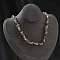 Natural Botswana Agate Chip Beaded Necklaces for Men Women, with Alloy Lobster Claw Clasps and Iron Chain Extender, Silver, 15.87~16.14 inch(40.3~41cm)