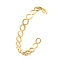 Ion Plating(IP) 304 Stainless Steel Cuff Bangles, Hollow Ring Open Bangles for Women, Golden, 3/8 inch(0.85cm), Inner Diameter: 2-3/4 inch(6.9cm)