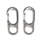304 Stainless Steel Rock Climbing Carabiners, Key Clasps, Oval, Stainless Steel Color, 27x12x5mm, Hole: 7mm