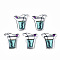 Epoxy Resin Pendants, Cocktail Charms, Drinks, Light Blue, 24x22x2mm, Hole: 0.8mm