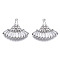 Brass Micro Pave Clear Cubic Zirconia Pendants, Cadmium Free & Nickel Free & Lead Free, Fan, Platinum, 20x22x2mm, Hole: 1mm