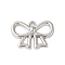 Rack Plating Alloy Pendants, Cadmium Free & Lead Free, Bowknot, Platinum, 11x16x2mm, Hole: 1.2mm