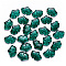 Transparent Baking Painted Glass Pendants, Ginkgo Leaf, Dark Cyan, 15x20x4.5mm, Hole: 1.2mm