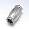 Tarnish Resistant 304 Stainless Steel Magnetic Clasps with Glue-in Ends, Oval, Stainless Steel Color, 17x9mm, Hole: 5mm