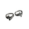 Rhinestone Cross Finger Rings, Word with God All Things are Possible Alloy Rings, Antique Silver, US Size 6(16.5mm)