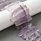 Natural Amethyst Beads Strands, Rectangle, Top Drilled, 22~60x6~14x6~9mm, Hole: 1.5~2mm, about 17~22pcs/strand, 7.48''~8.07''(19~20.5cm)