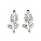 Alloy Crystal Pendants, with Rhinestone, Flower Charms, Platinum, 23.5x12x3mm, Hole: 1.8mm