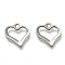 Non-Tarnish 201 Stainless Steel Charms, Hollow, Heart, Stainless Steel Color, 11x11x1mm, Hole: 1.2mm
