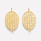Brass Links connectors, Cadmium Free & Lead Free & Nickel Free, Oval, Raw(Unplated), 28x15x1mm, Hole: 1.5mm