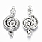 Tibetan Style Alloy Big Connector Pendants, Cadmium Free & Lead Free, Snake, Antique Silver, 50.5x23x3.5mm, Hole: 1.5mm, about 80pcs/500g