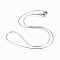 Non-Tarnish 304 Stainless Steel Snake Chain Necklaces, with 304 Stainless Steel Clasps, Stainless Steel Color, 17.5 inch(44.5cm), 1.2mm