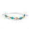 1Pc Devil Eye & Imitation Pearl Beaded Braided Bracelets for Women and Men, Deep Sky Blue, 11 inch(28cm)