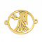 304 Stainless Steel Links Connectors, Flat Round with Twelve Constellation/Zodiac Sign, Virgo, 22x18x1mm, Hole: 1.5mm