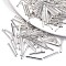 Electroplate Glass Bugle Beads, Round Hole, Metallic Colours, Silver Plated, 17.5~20x1.5~2.5mm, Hole: 0.5~1mm, about 2250pcs/bag